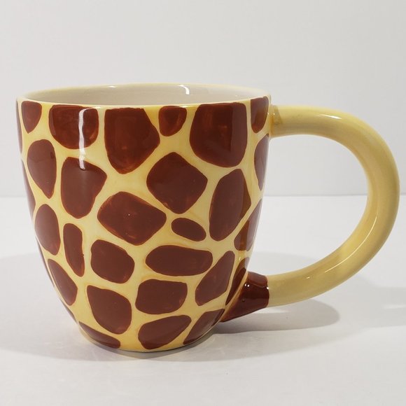 Pier 1 Giraffe Mug Hand Painted Surprise Baby Giraffe Inside, Set of 2 Cups - Picture 6 of 10